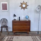 Vintage chest of drawers compass feet 1960 teak
