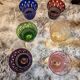6 large coloured crystal goblets - Saint Louis Bac style