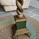 Pique candle lamp lamp in polychrome wood early 20th