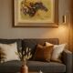 Old painting, horse scene, signed F Castellan, early 20th century