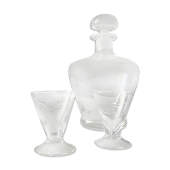 Carafe et verres  à liqueur 1950