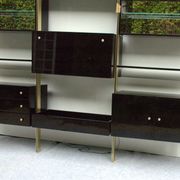 Library shelves in lacquer and brass by Roche Bobois 1970 s