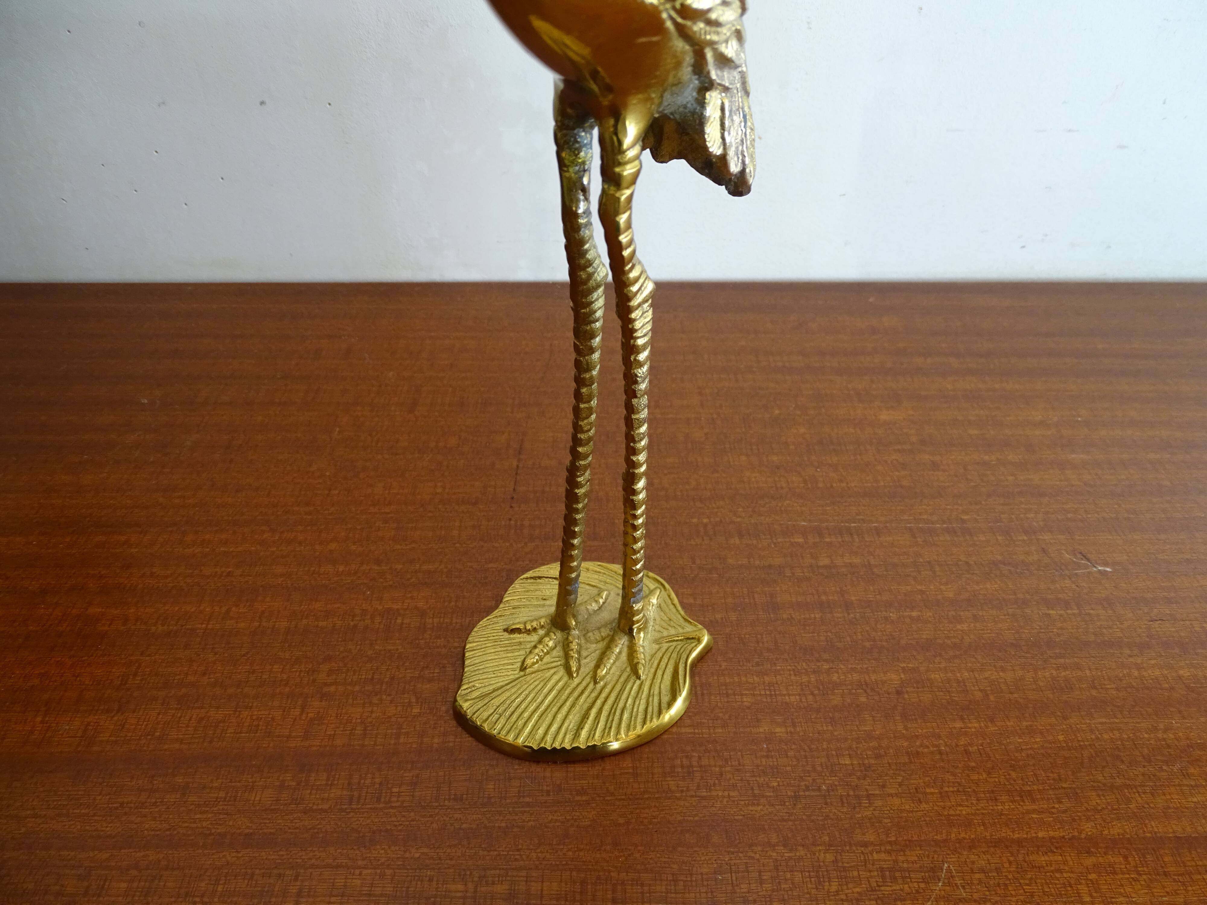 Vintage brass heron