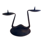 Brutalist hammered candlestick 1960