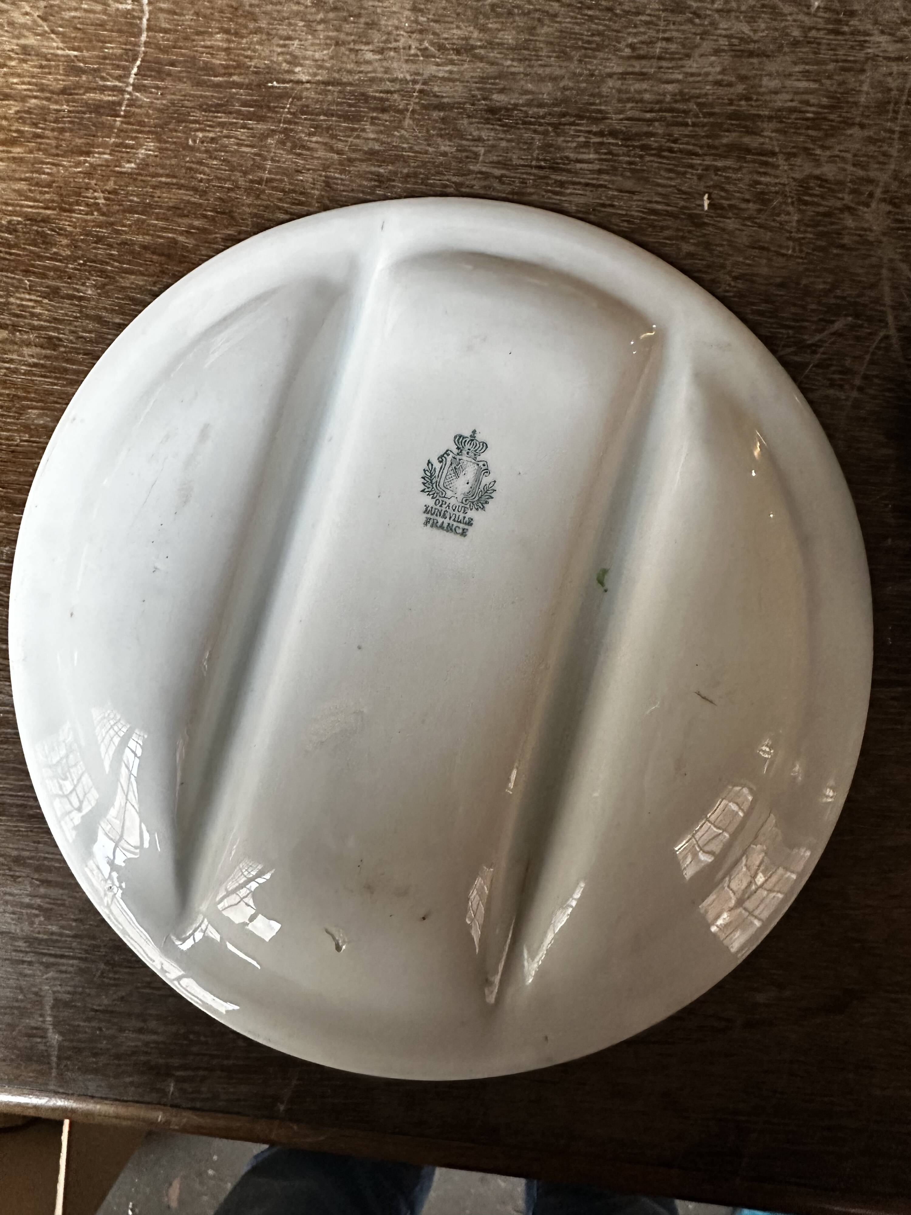 7 Asparagus Plates Late 19th Century Opaque Earthenware Luneville France