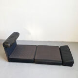 De sede 'ds-77' sofa bed in black leather, 1-seater module