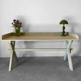 XXL vintage desk with water green patina
