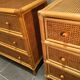 Commodes vintage, cannage en rotin