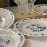 3 bowls and 5 blue plates