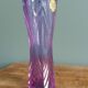 Violet mauve cut crystal soliflore vase, Cristal d’Arques