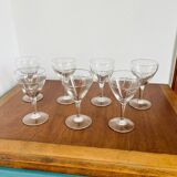 7 chiseled red wine glasses from the 20s/30s, new