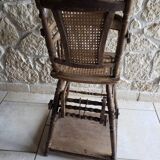 High cane chair that can be transformed into wood