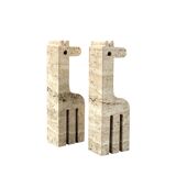 2 serre-livres girafes en travertin, F.lli Mannelli, Italie 1970