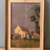 Oil on cardboard signed Pierre Albert Leroux
