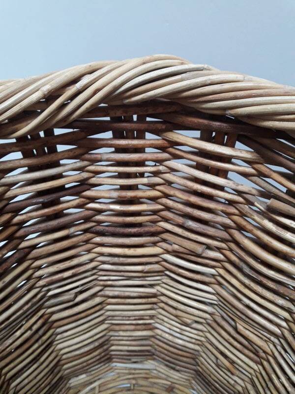 High basket 55cm round rattan old