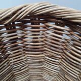 High basket 55cm round rattan old