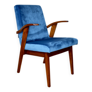 Fauteuil vintage 300-123, - design bleu