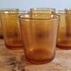 Set of 6 amber water glasses