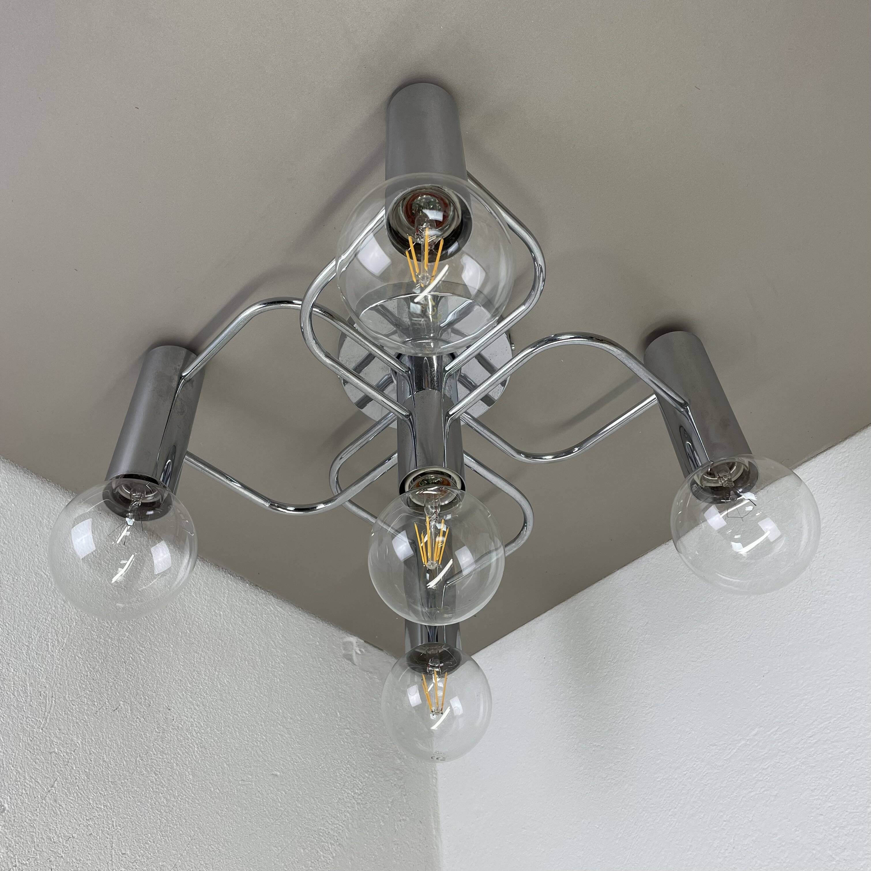 Beautiful 5-light sciolari ceiling light sconces by leola leuchten germany 1970s