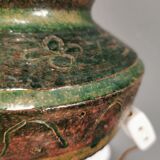 Large table lamp in glazed earthenware.