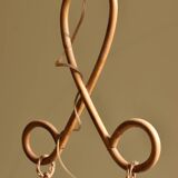 Vintage rattan chandelier 60s