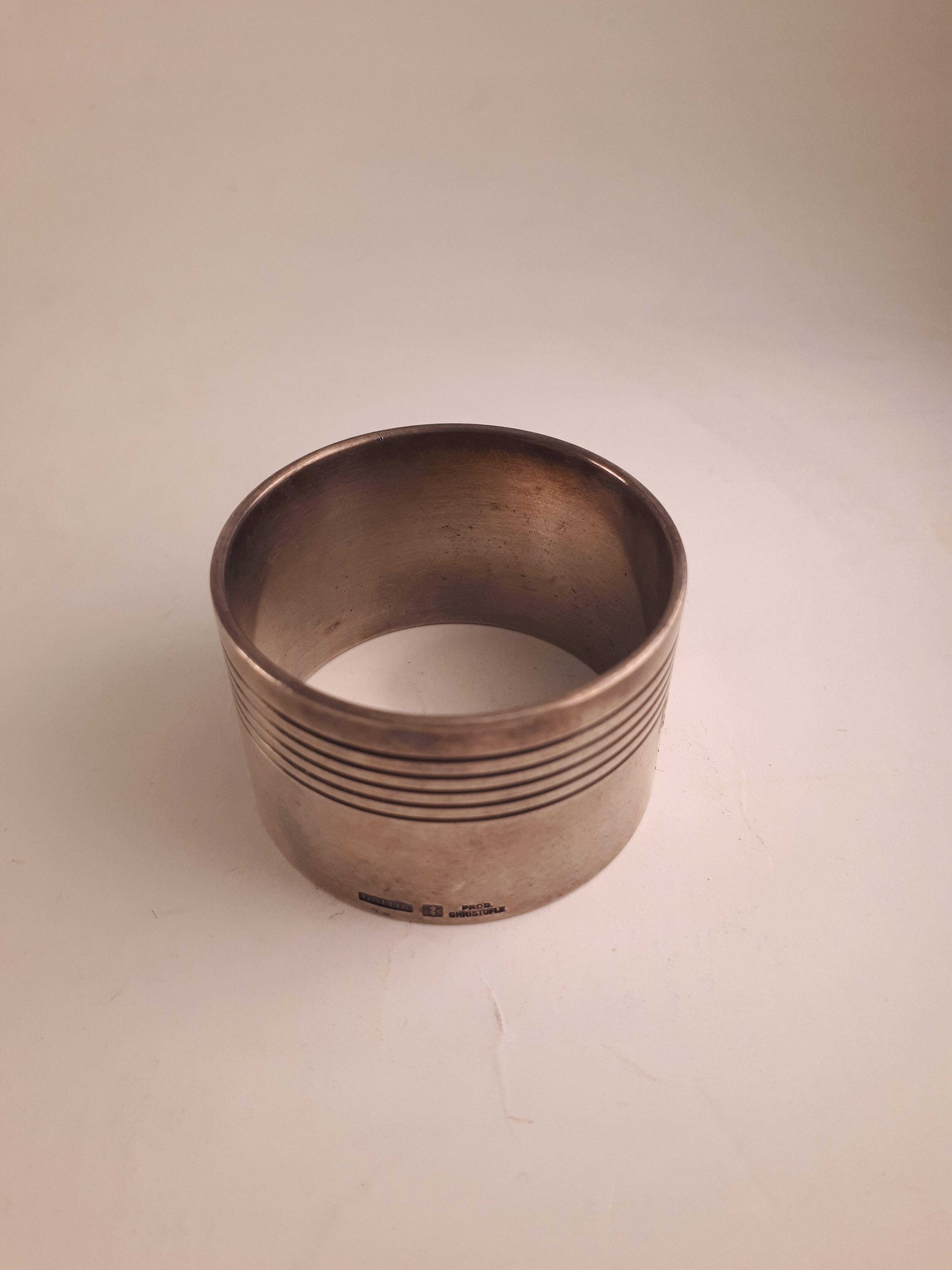 Christofle art deco antique metal towel round