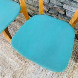 Set of 4 vinyl and wood chairs
