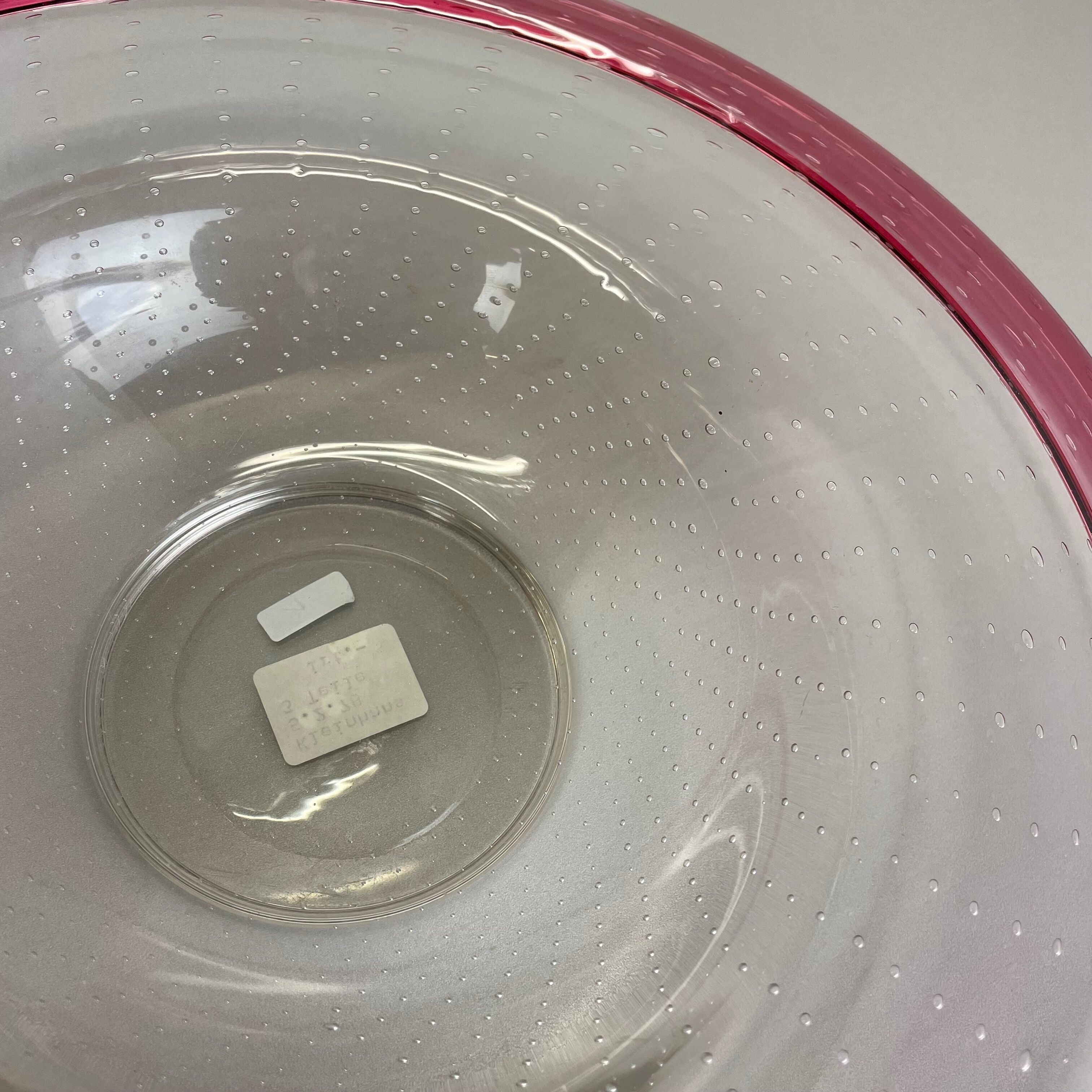 German 2,2kg Glass Bowl by Karl Wiedmann for WMF, 1960s Baushaus Art Deco