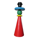 Pied de lampe en bois " couleurs primaires " années 80