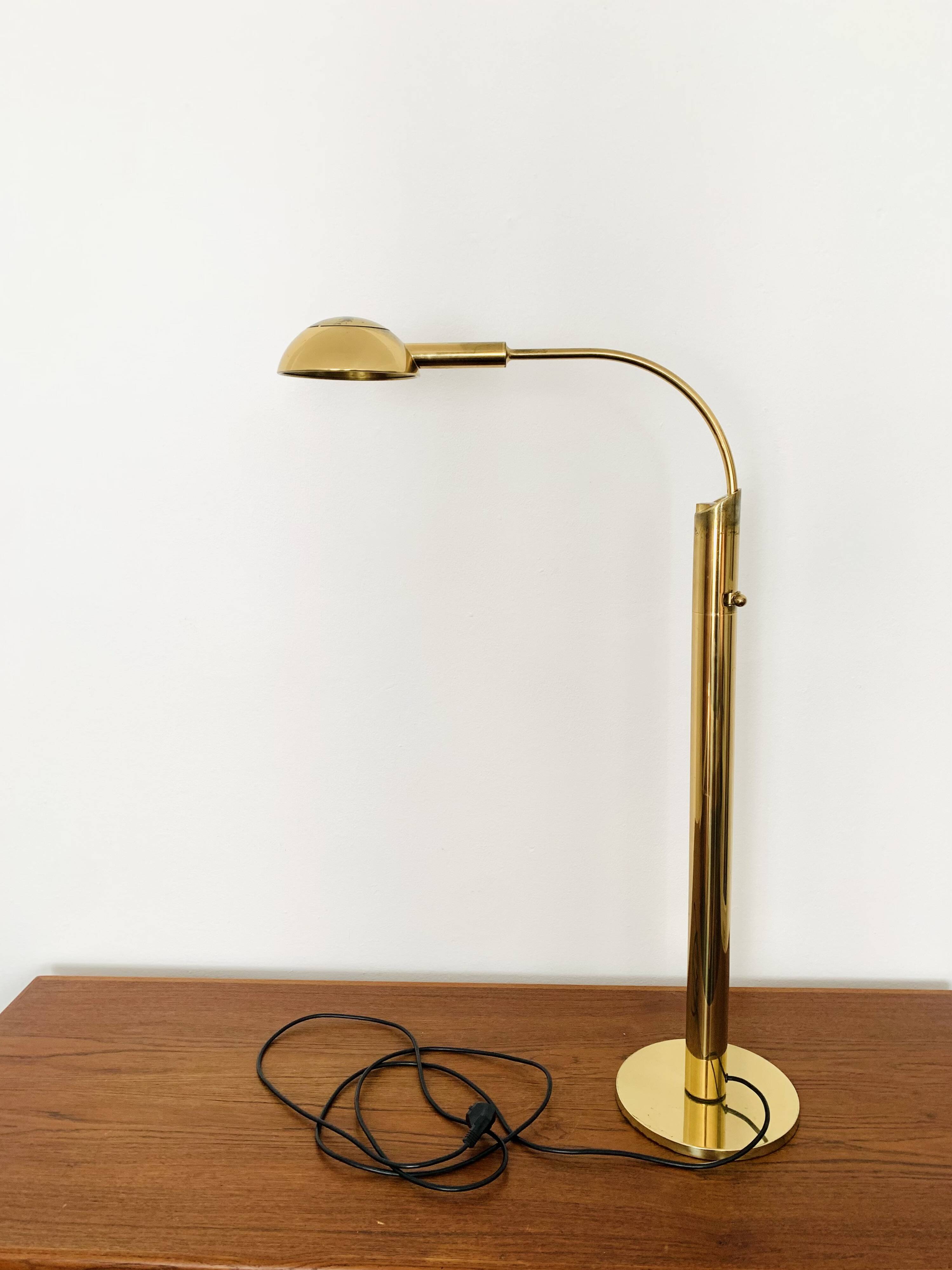 Adjustable 1970s Brass Floor Lamp by Florian Schulz