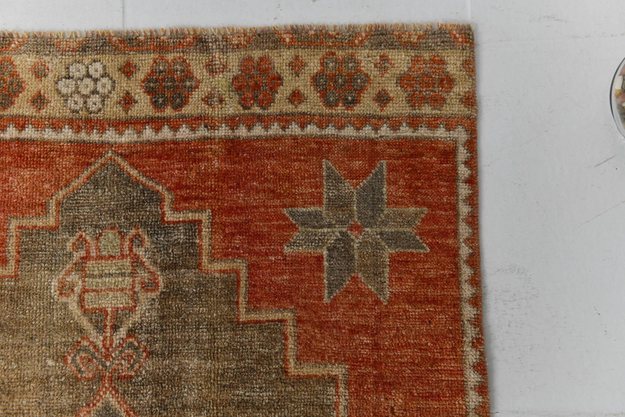 3x12 shades of brunt orange oushak runner rug