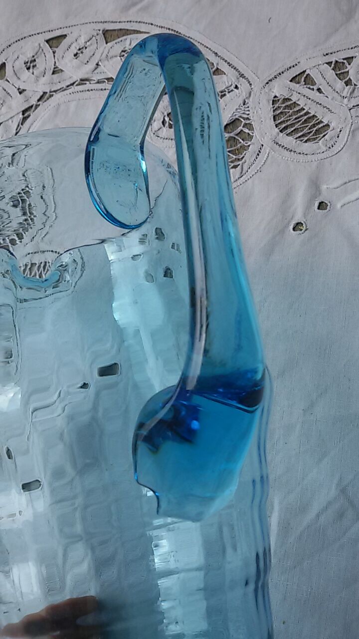 Art deco pitcher in blue glass
