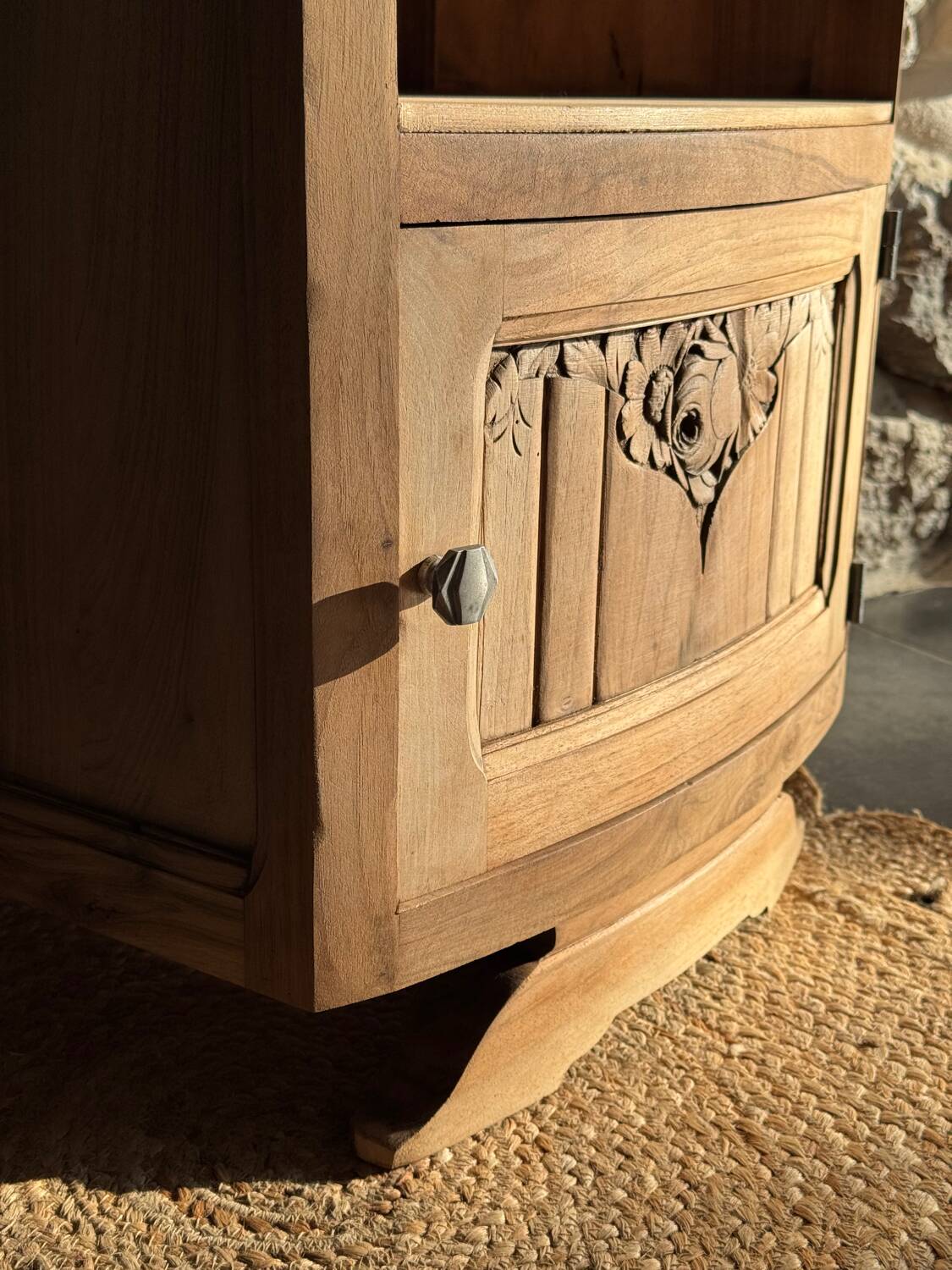 Small Art Deco piece in solid walnut and marble - 1930s