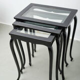 Czech Glass pull out tables, 1920