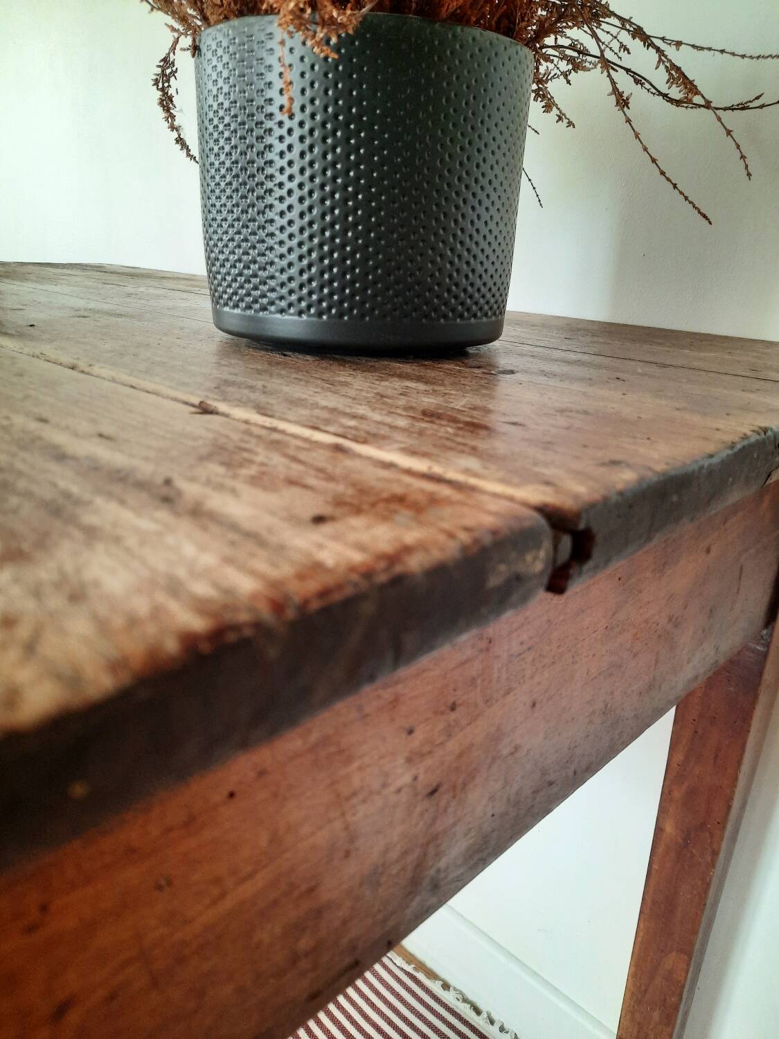 Antique farmhouse table with drawer