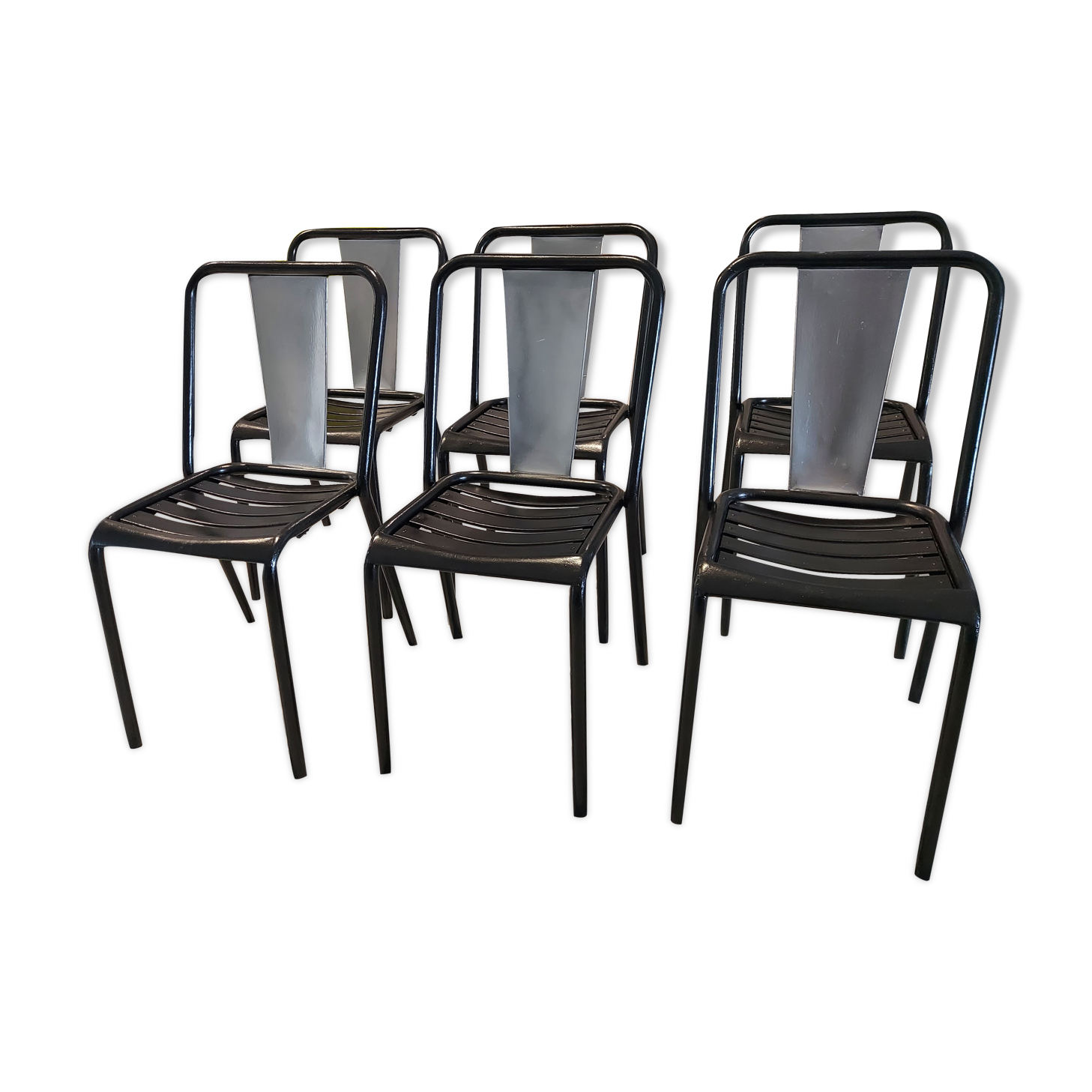 Suite of 6 Chairs Tolix model T4 by Xavier Pauchard 1950
