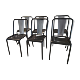Suite de 6 chaises Tolix modèle T4 par Xavier Pauchard 1950