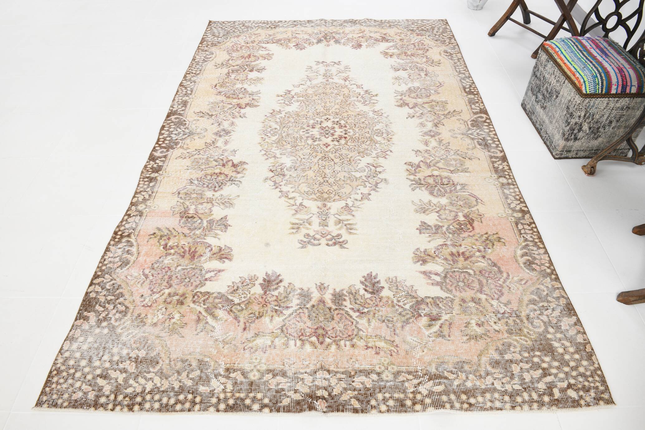 5x9 Rug For Living Room Brown Vintage Rug, 170x272Cm SK 5105