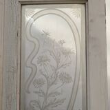 Double dividing door in wood and etched glass, 20th century