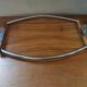 Large Art Deco tray in wood and chrome-plated metal
