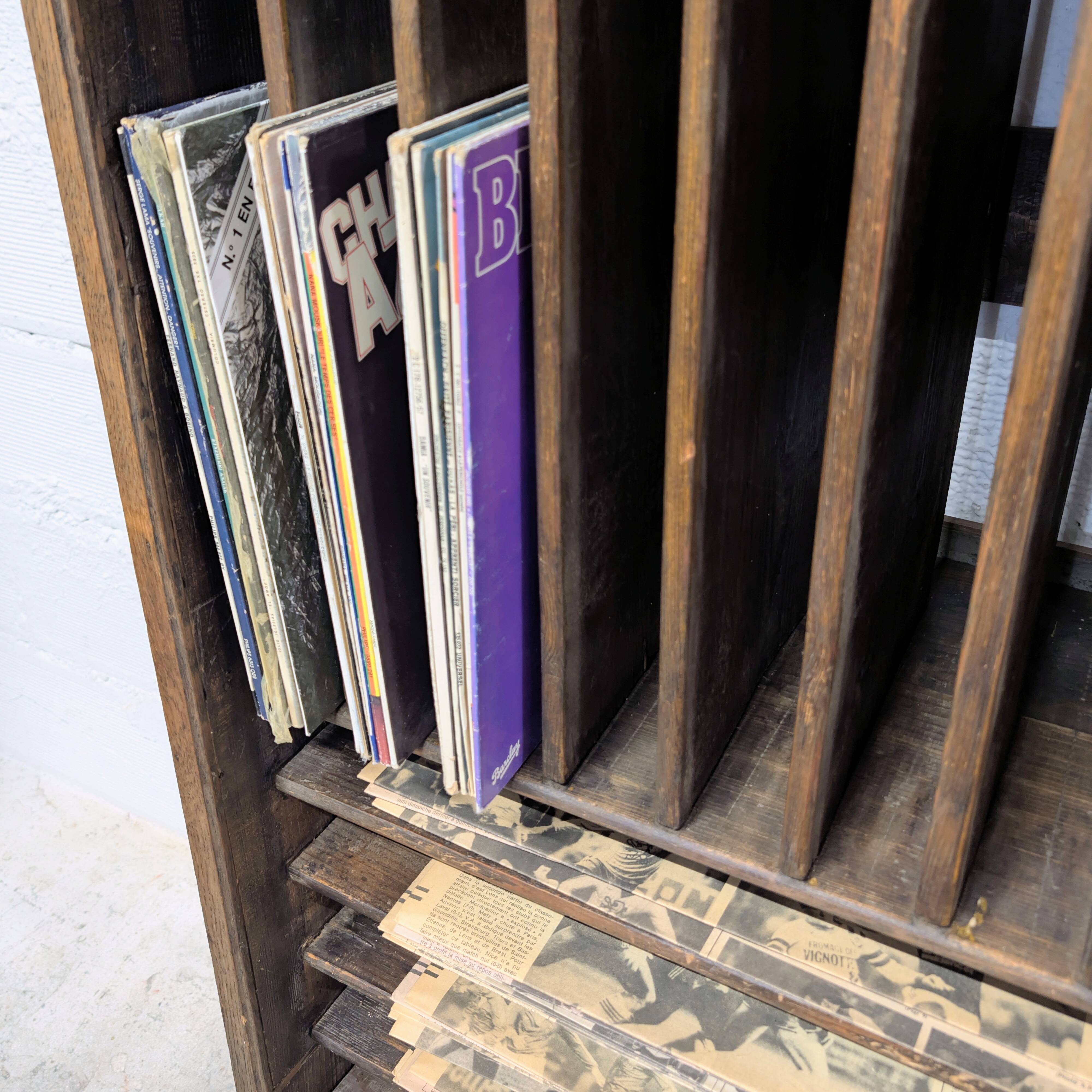 Vintage vinyl record cabinet