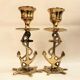 Pair of gilded brass candlesticks