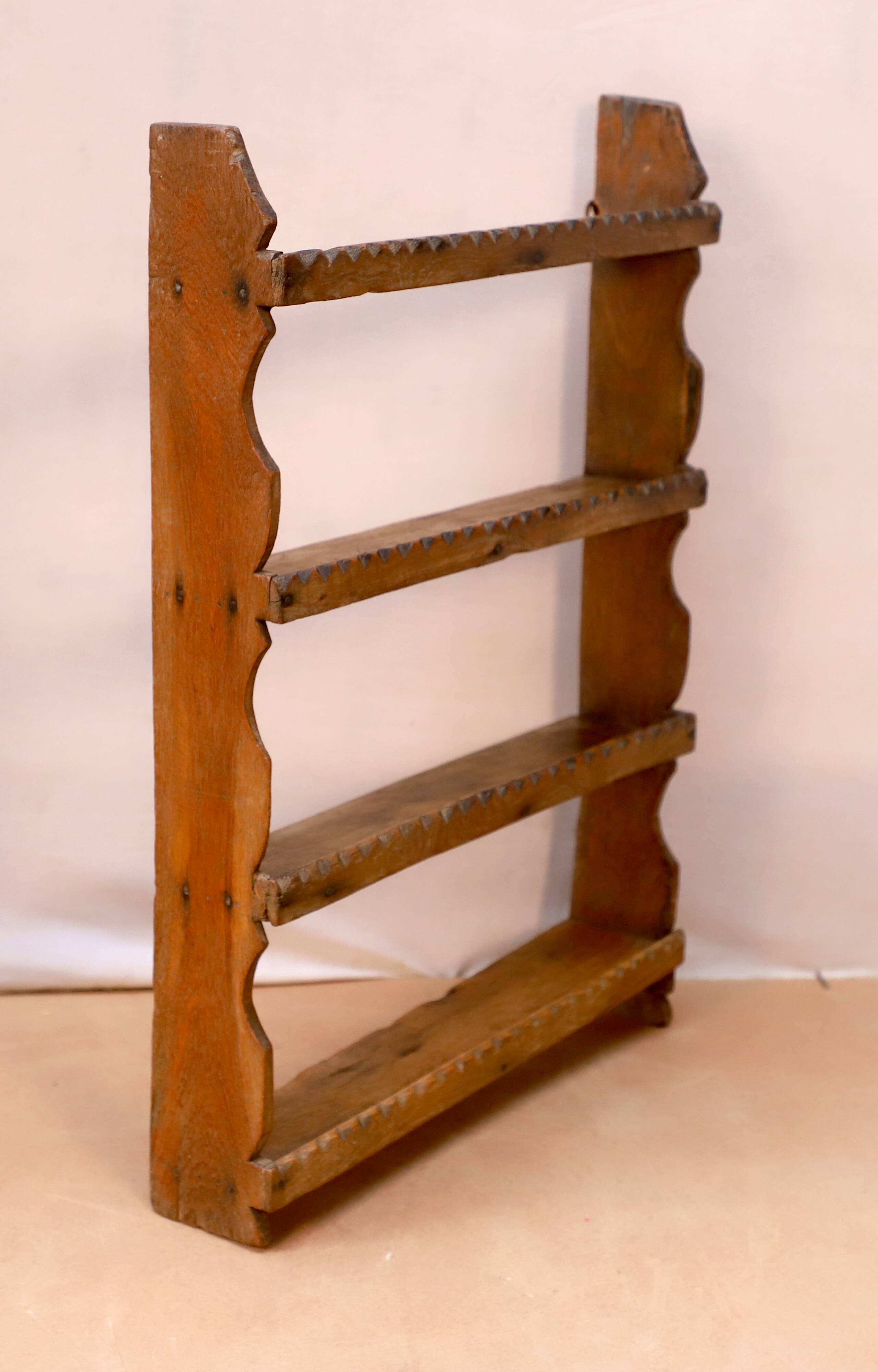 Burmese teak wall shelf