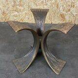 60s 70s Coffee Table Luciano Frigerio Brutalist Bronze Glass Table 60s