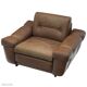 Fauteuil club Brazil style, cuir pleine fleur patiné