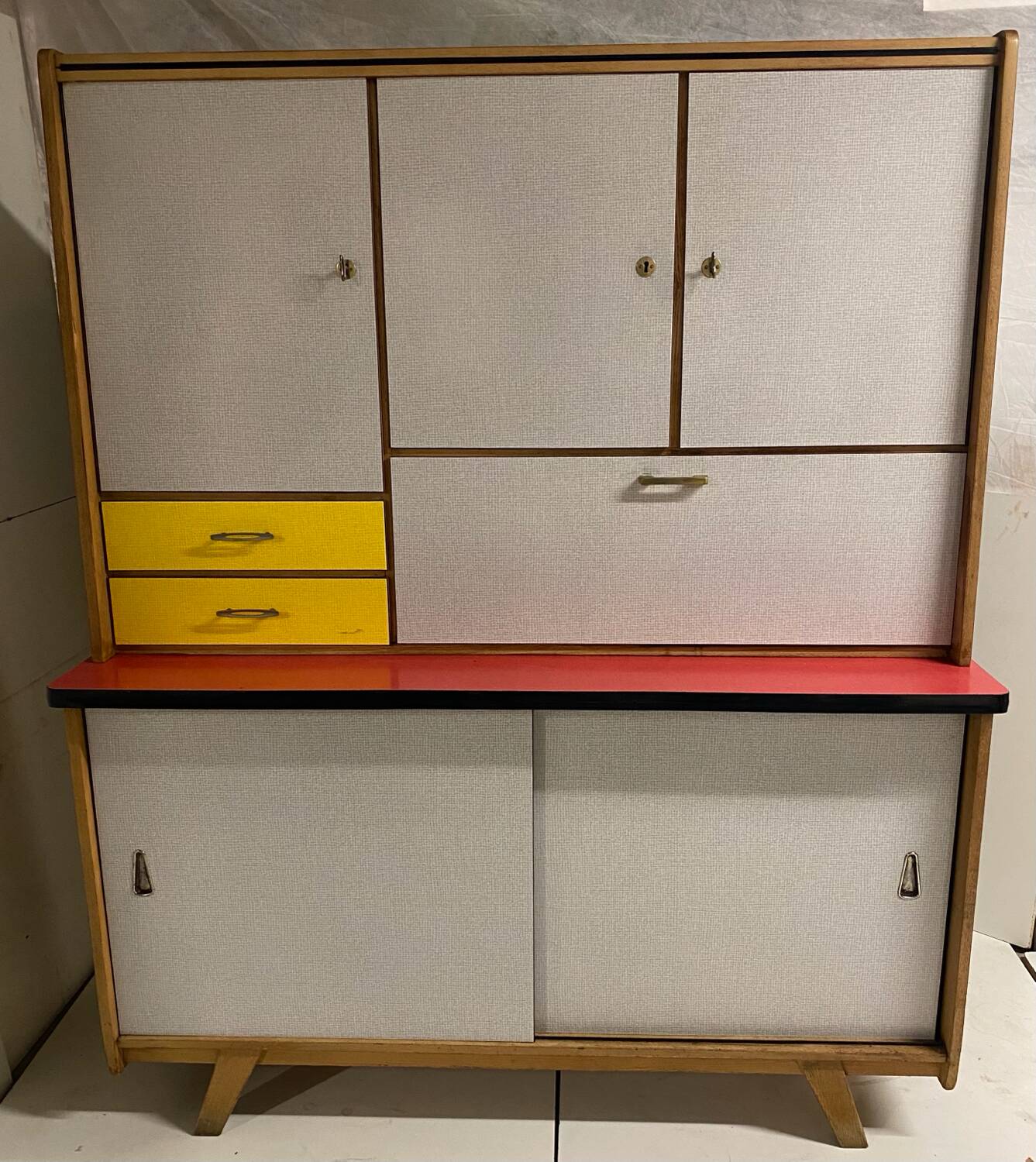 Vintage kitchen buffet with compass legs