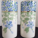Pair of vases earthenware Keller Guérin Lunéville Periwinkle model