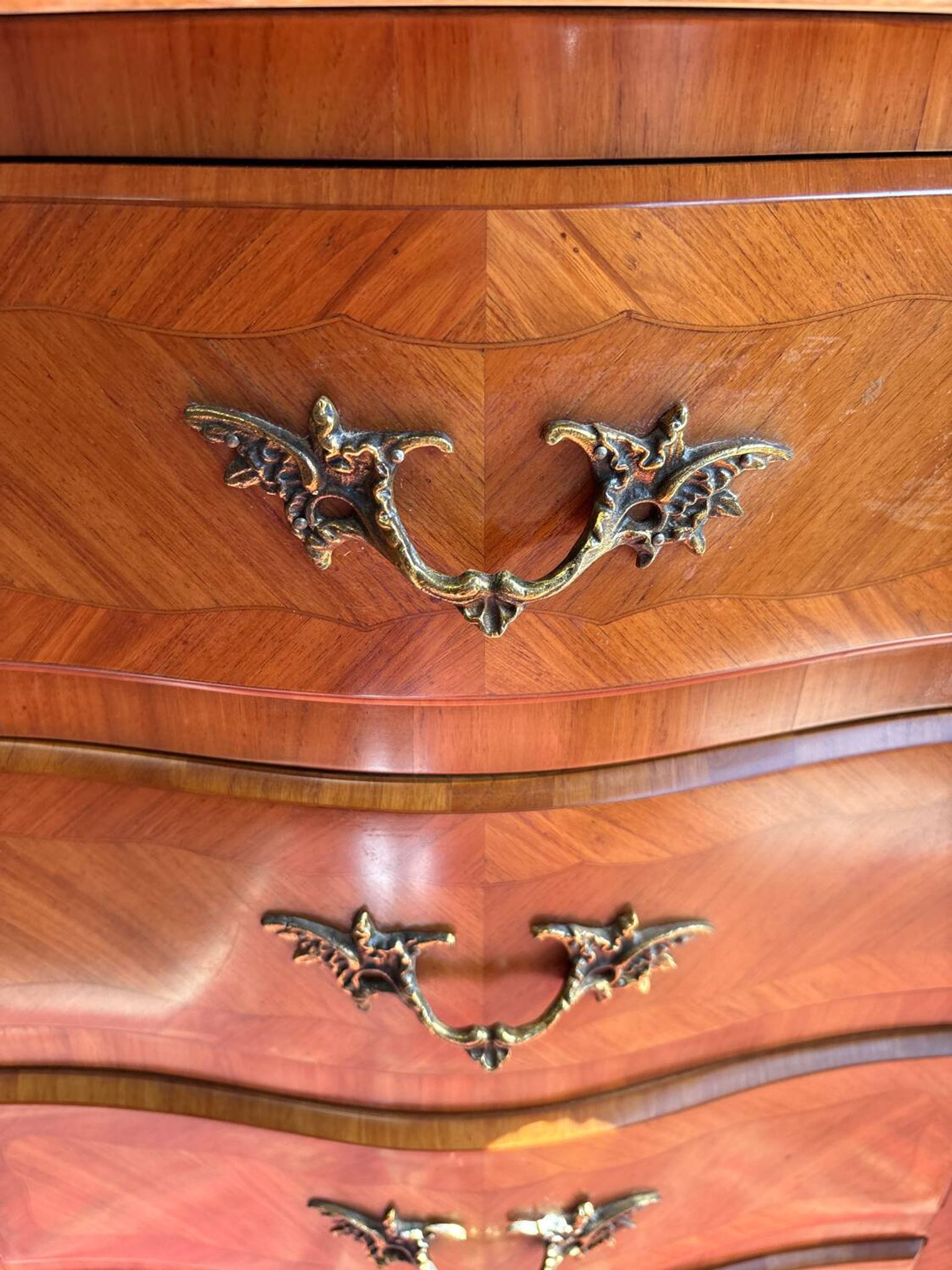 Chiffonier with 5 drawers in Louis XV style, stamped Skalski.