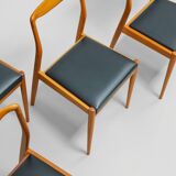 Lot de 4 chaises scandinaves vintage en bois — Années 60 — Style danois