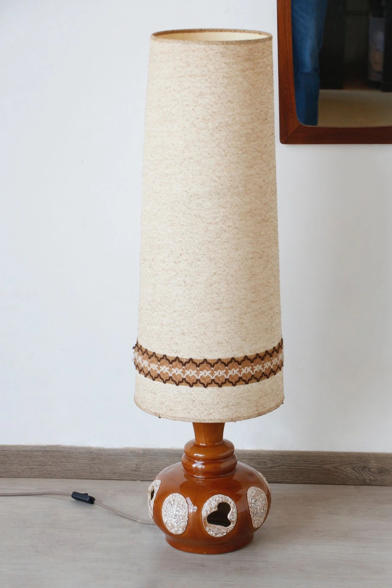Vintage 70s ceramic lamp – retro light fixture